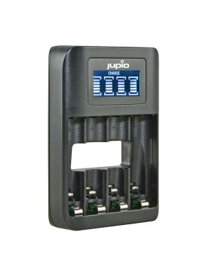 Jupio 4 Slot Fast Battery Charger & LCD Screen for AA & AAA Rechargeable Batteries