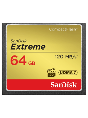 SanDisk Extreme CompactFlash CF CF Card 64GB 120MB/s R, 85MB/s W