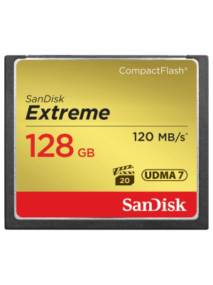 SanDisk Extreme CompactFlash Card 128GB 120MB/s R, 85MB/s W