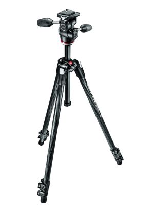 Manfrotto 290 XTRA 3-Section Carbon Fiber Tripod with 3-Way Head Kit (MK290XTC3-3W)