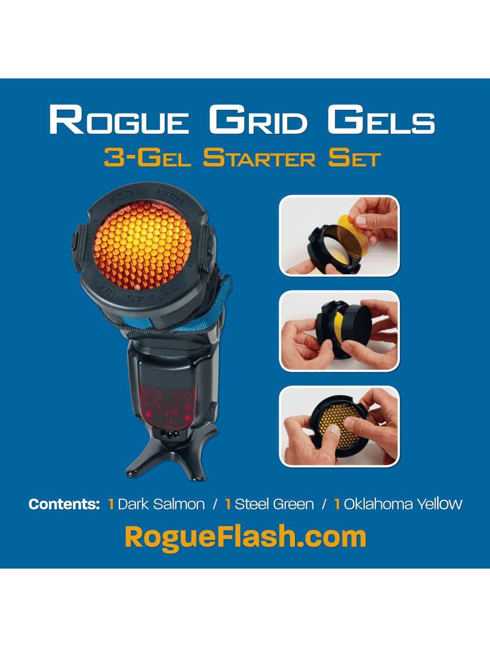 Rogue Speedlight Honeycomb Flash Grid 3-in-1 with 3-Gel Starter